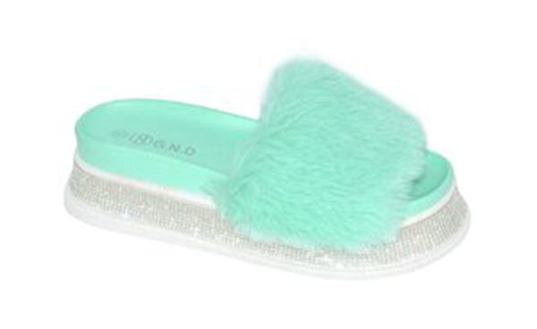 Wholesale Women's Slippers Fur Ladies Flat Slidy Flip Flop Esmeralda NGd9